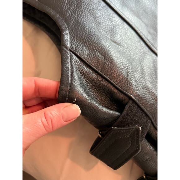 Lion Lifes Adventures leather motorcycle leather black vest proof strap style XL - Picture 5 of 8